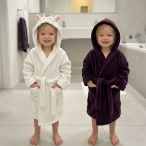 Cute Toddler Robe Duo (2–3 Years) – Unicorn & Purple